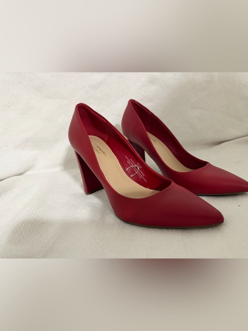 Marc Fisher Women's Red Courts block heel